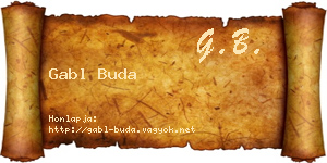 Gabl Buda névjegykártya